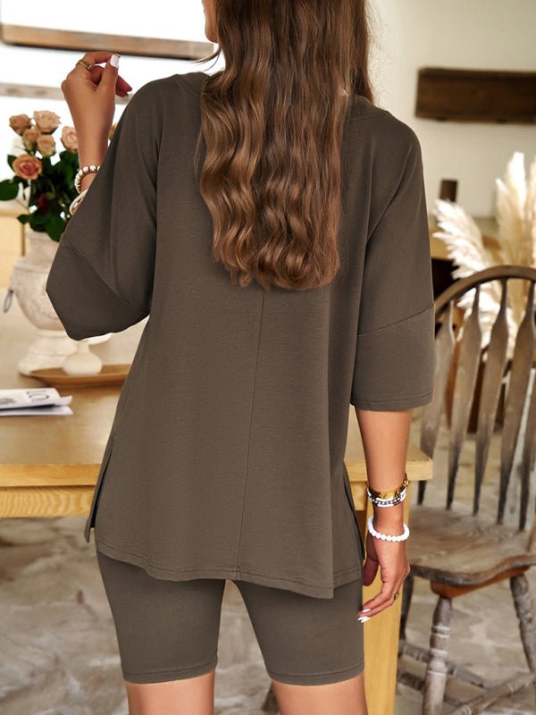 New fashionable women's clothing temperament fashionable V - neck top shorts suit - Short Suit